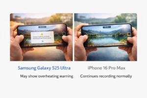 Camera Recording Heat Test Samsung Galaxy S25 Ultra vs iPhone 16 Pro Max