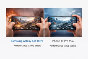 Galaxy S25 Ultra vs iPhone 16 Pro Max Heat Test (2026)
Gaming Heat Test Results samsung s25 ultra vs iPhone 16 Pro Max