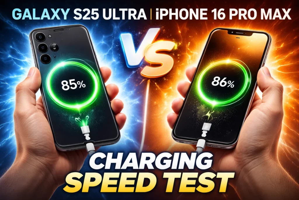 Samsung Galaxy S25 Ultra vs iPhone 16 Pro Max Charging Speed Test