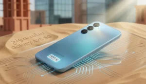 Samsung Galaxy A25 5G (Blue variant) smartphone back design.